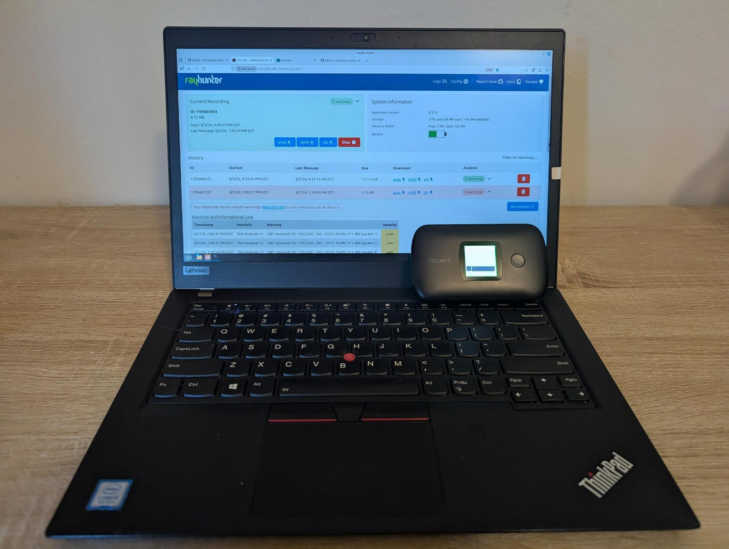Rayhunter - Stingray & Cell-Site Simulator Detector - Moxee